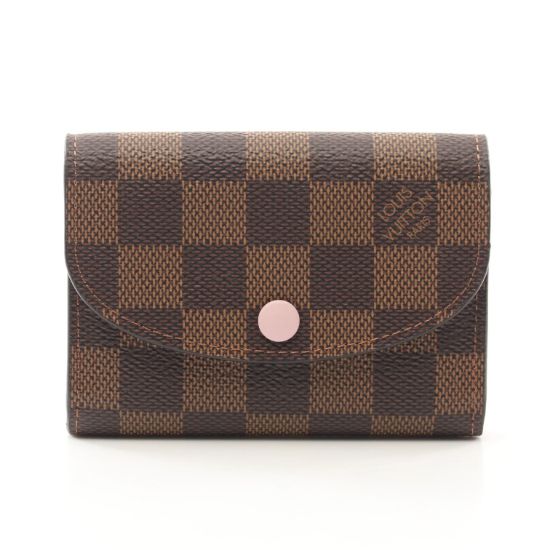 Picture of LOUIS VUITTON Portomone Rosary Damier Ebene Rose ballerine Coin purse