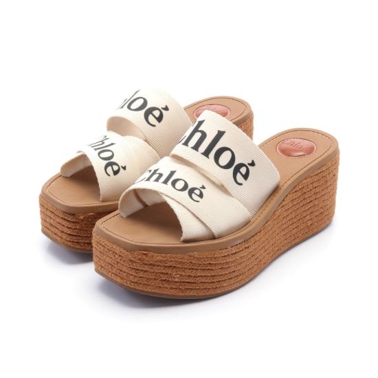 Picture of CHLOE Woody Espadrille Platform Wedge Mules