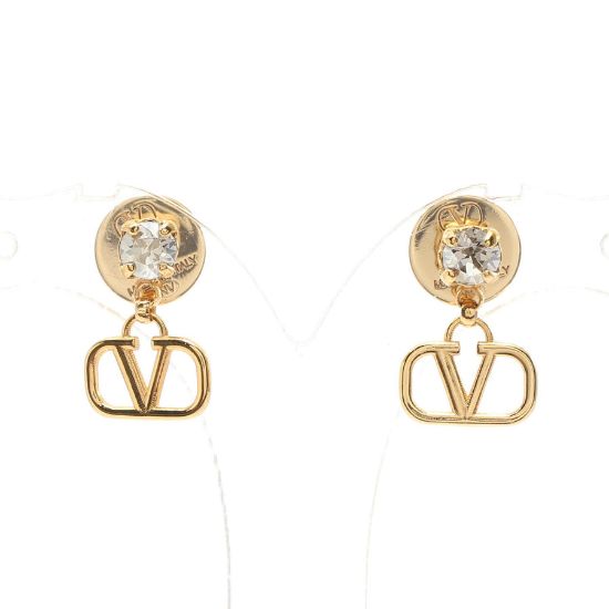 Picture of VALENTINO V logo Earrings GP Rhinestone 