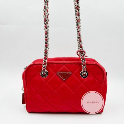 Picture of Prada Nylon Quilted Red Chain