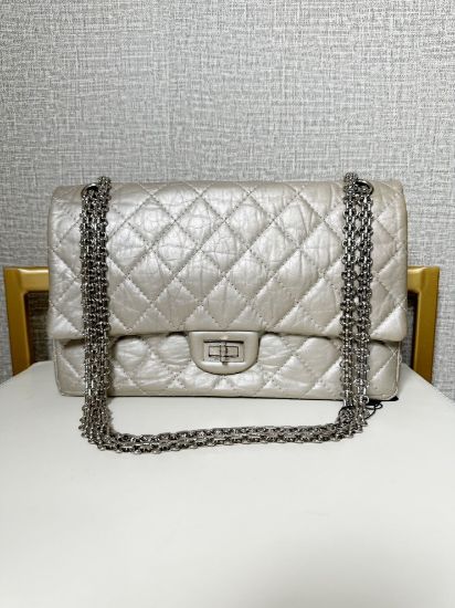 Picture of Chanel Reissue Aged Calfskin Double Flap Silver
