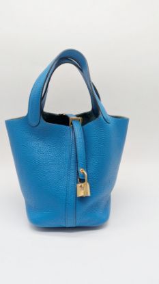 Picture of Hermes Picotin Blue 18 Blue Zanzibar GHW